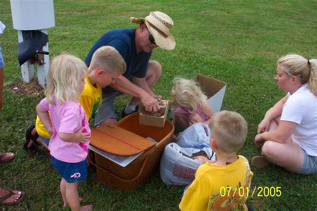 Removing the baby Purple Martins from the nest box